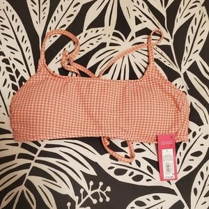 New Xhilaration pink houndstooth bikini top